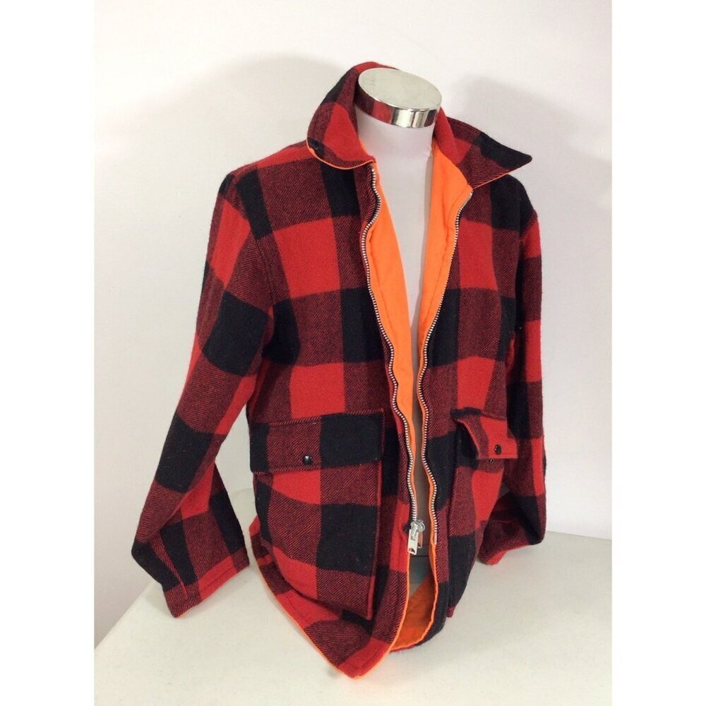 Vintage Plaid Woolrich Jacket Coat Hunting Lumberjack Mens Large